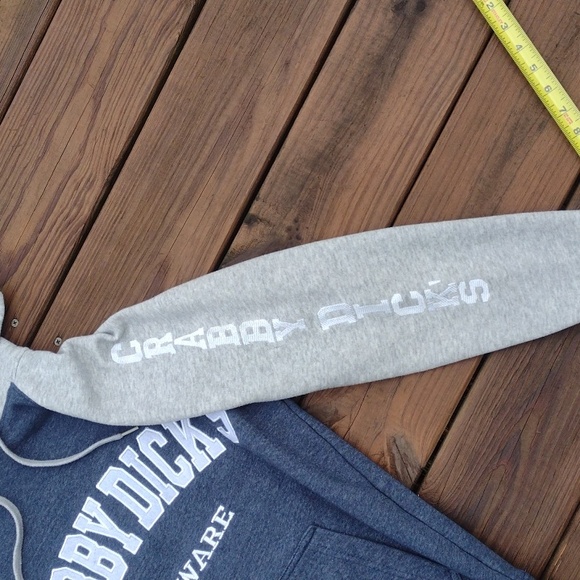 Crazy Apparel Navy & Gray Crabby Dick's Delaware Hoodie Size Small - Picture 3 of 9